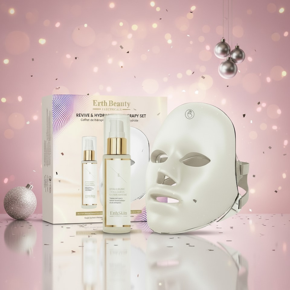 image 1 of Erth Skin London Revive & Hydrate Skin Therapy Set (Skin Retreat & Renew Light Therapy Face Mask + Ha Serum 60ml