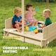 image 8 of Outsunny Kids Square Wooden Sandpit, Children Sandbox Outdoor Playset