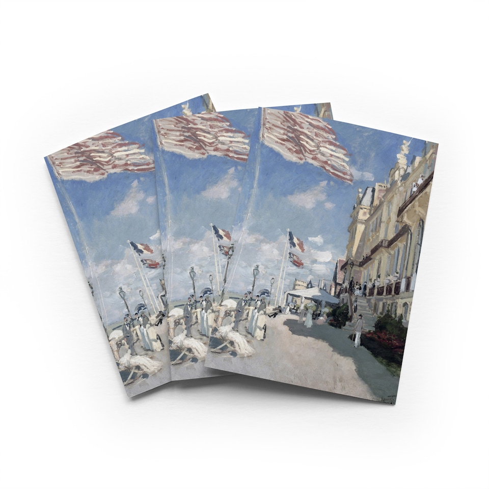 image 1 of Monet Hotel Des Roches Noires Impressionist Any Occasion Card Set of 3 Blank