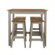 image 4 of Premium Corona Linea Breakfast Dining Set with Table and 4 High Stools - Grey Waxed Pine | Grey | Grey | 1
