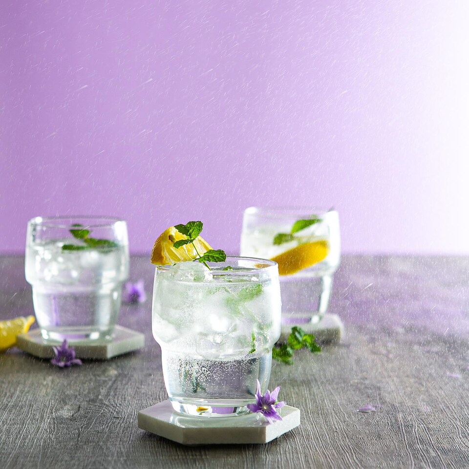 image 1 of LAV Galata Stacking Tumbler Glasses - 285ml - Clear - Pack of 6 | Clear | Clear