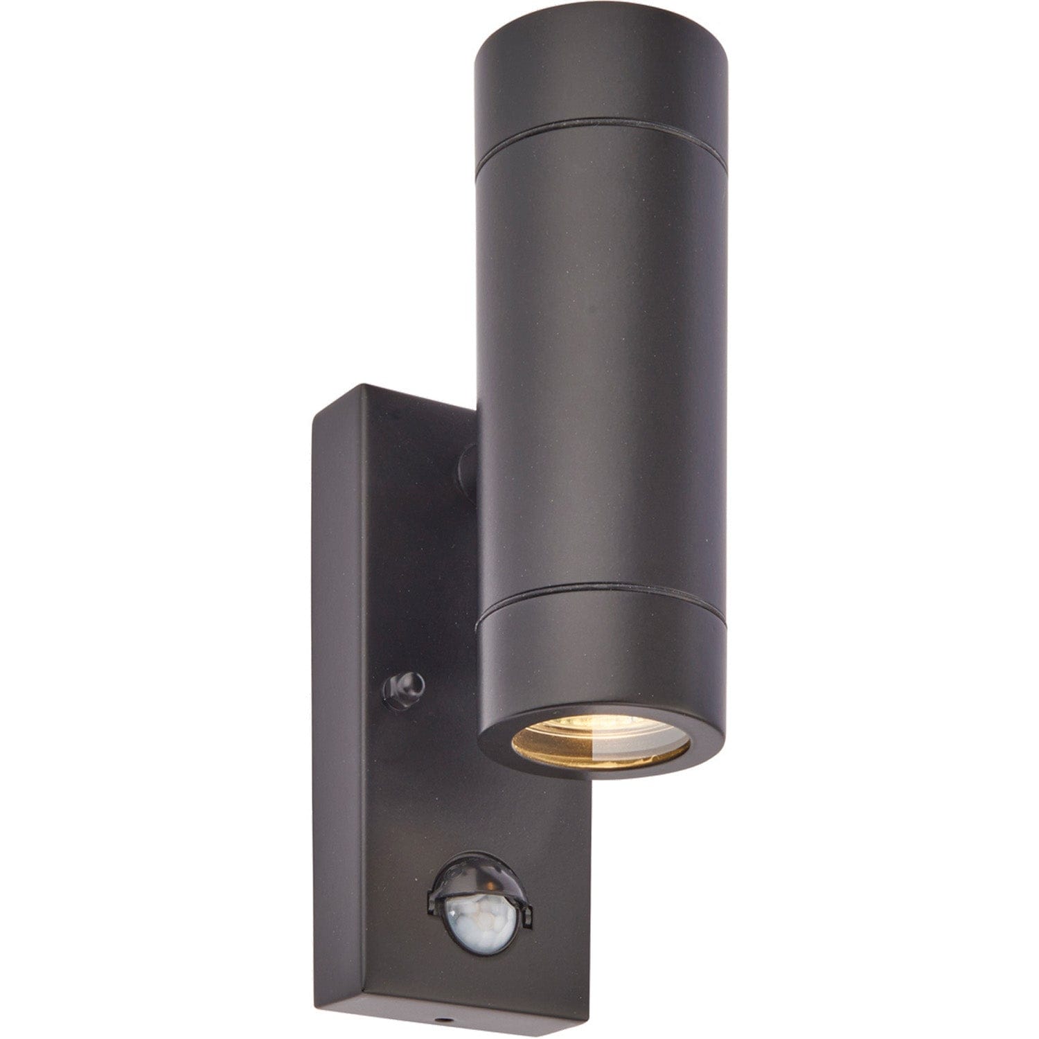 Loops Twin Up & Down IP44 Wall Light with PIR Sensor - 2 x 7W GU10 LED - Matt Black