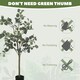 image 7 of HOMCOM 2 Pack Artificial Plants, Faux Silk Eucalyptus Trees, 120cm 4ft