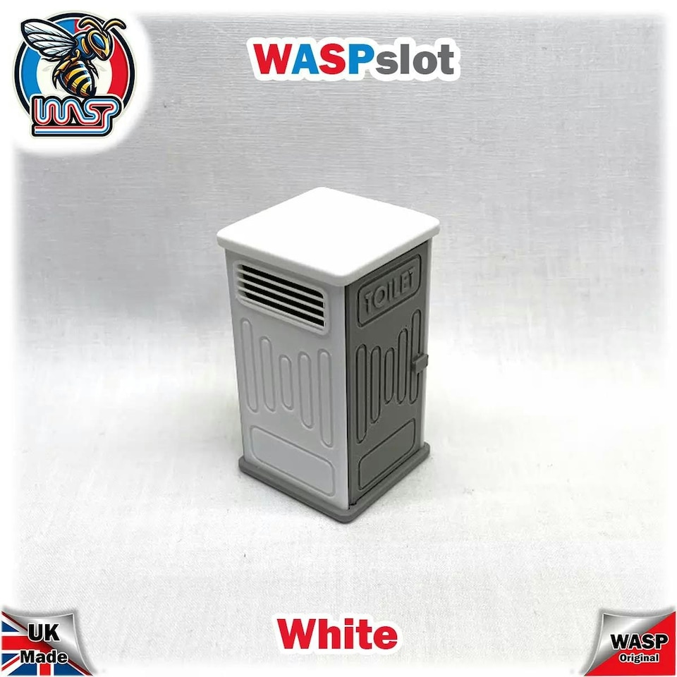 image 1 of Portable Toilet White Slot Car Track Scenery x 1 1:32 Scale Wasp P