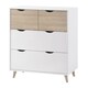 image 1 of Stockholm 4 Drawer Chest - Particle Board - L39 x W82 x H90 cm - Oak/White
