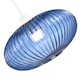 image 3 of Modern Designer Navy Midnight Blue Line Ribbed Glass Oval Pendant Lamp Shade | Blue | Midnight Blue | 1