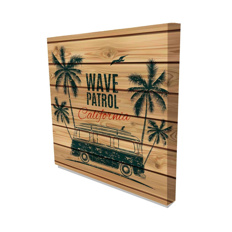image 1 of Retro surf van (Canvas Print) 116cm x 116cm