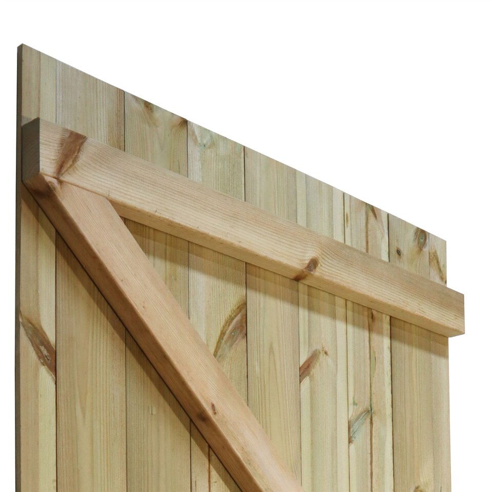 image 1 of Flat Top Wooden Garden Gate 6ft x 3ft Tongue & Groove Semi-Braced Treated Door