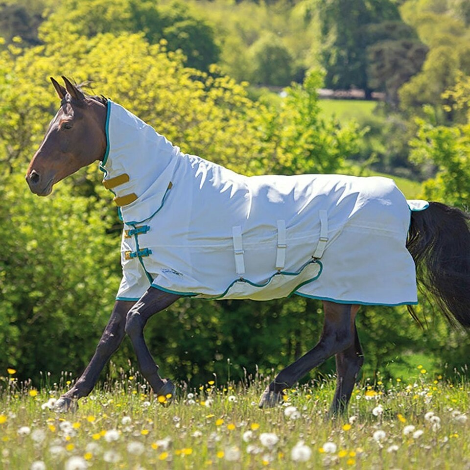 image 1 of Tempest Plus Sweet-Itch Horse Combo Rug - White - 78in