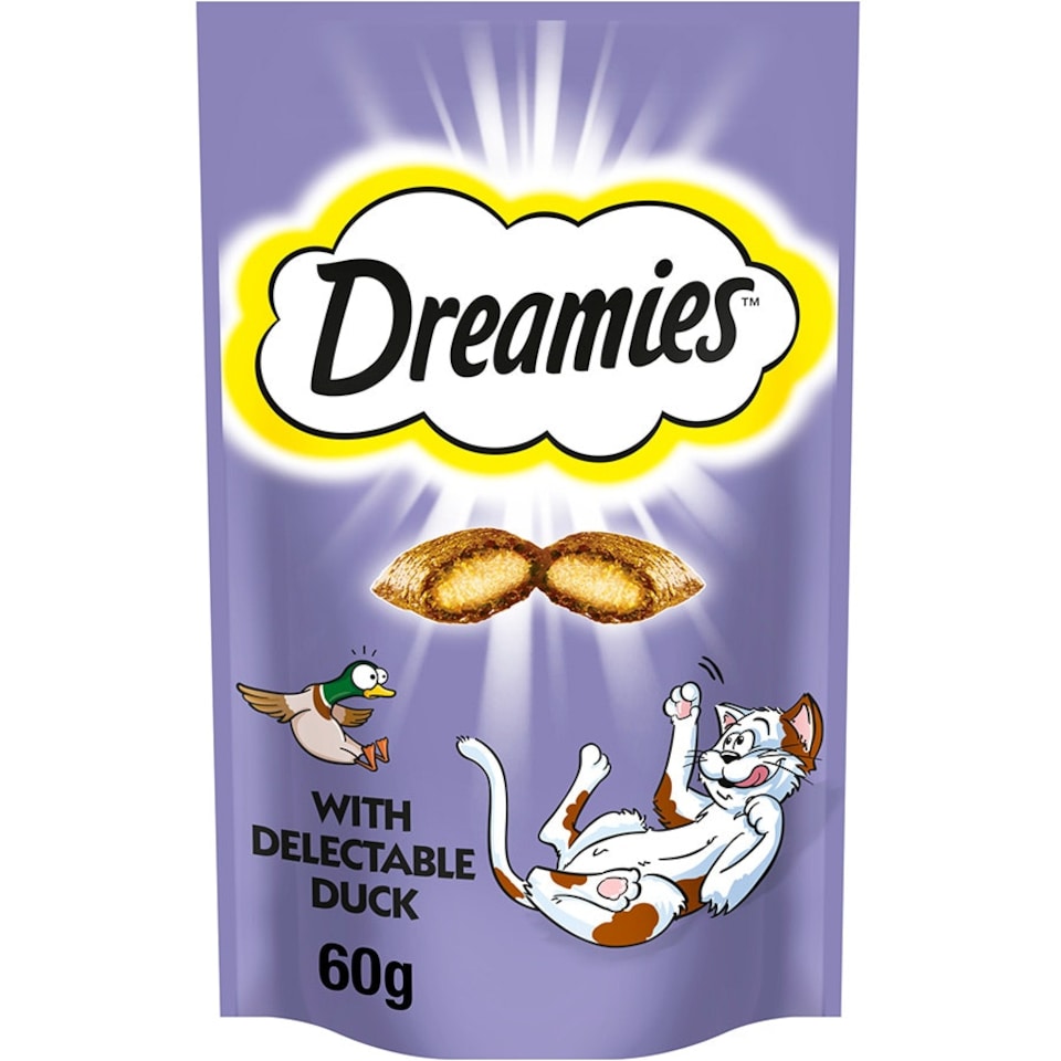 image 1 of Dreamies Cat Treats Duck 8 x 60g