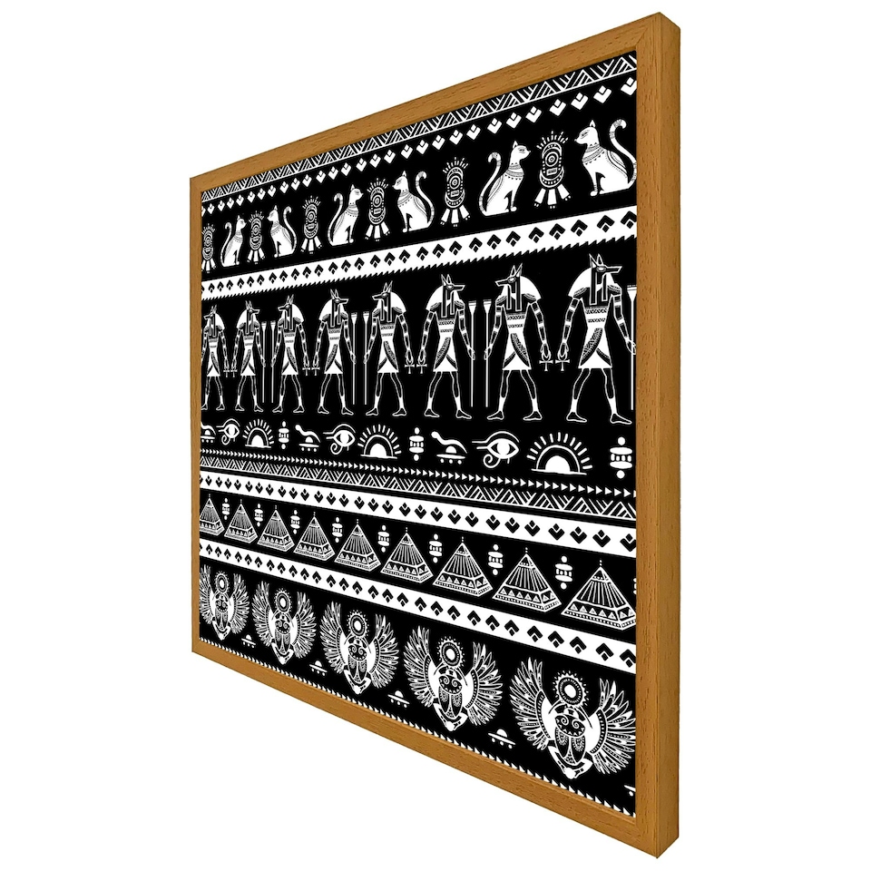 image 1 of Heiroglyphs on black (Picutre Frame) White | L