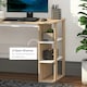 image 4 of HOMCOM Duo Work Desk & 3-Tier Side Shelves Wide Table Sturdy Frame