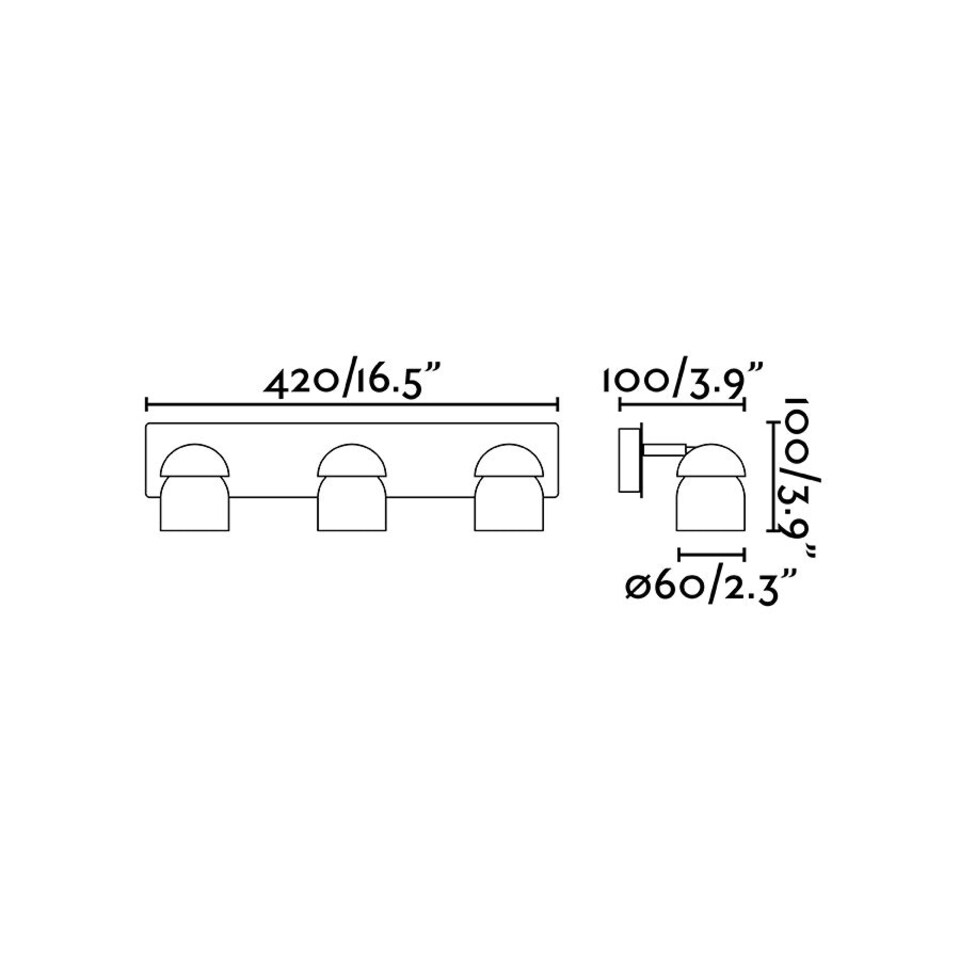 image 1 of Coco Triple Spotlight Wall Lamp Black 3x GU10