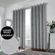 image 1 of Luxury Enhanced Living Grey Velvet, Supersoft, 100% Blackout, Thermal Pair of Curtains with Eyelet Top - 66 x 72 inch (168x183cm)