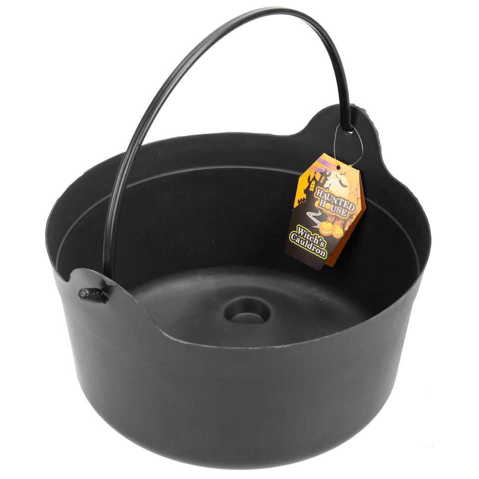 image 1 of VFM e-Store Halloween Cauldron Candy Bucket, Black 23 cm