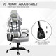 image 4 of Vinsetto Gaming Chair, Computer Desk Chair with Lumbar Support, Faux Leather Racing Chair with Headrest and Swivel Wheels for Home Office, Grey White