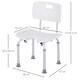 image 7 of HOMCOM Adjustable Aluminum Shower Bath Stool Spa Chair w/ Non-Slip Feet, Handle