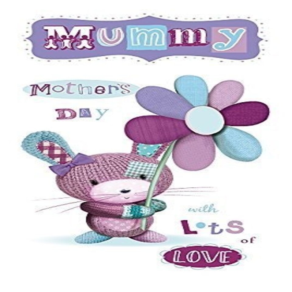 image 1 of Mummy Happy Mother's Day Cute Knitted Bear Card