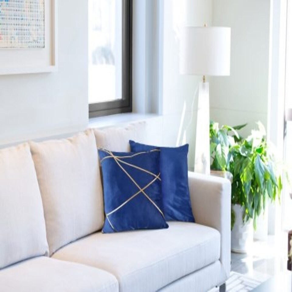 image 1 of Fractal Cushion Cover 43cm x 43cm Navy Blue | Blue