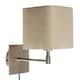 image 4 of ValueLights Sheldon Brushed Chrome Indoor Wall Light With Beige Shade