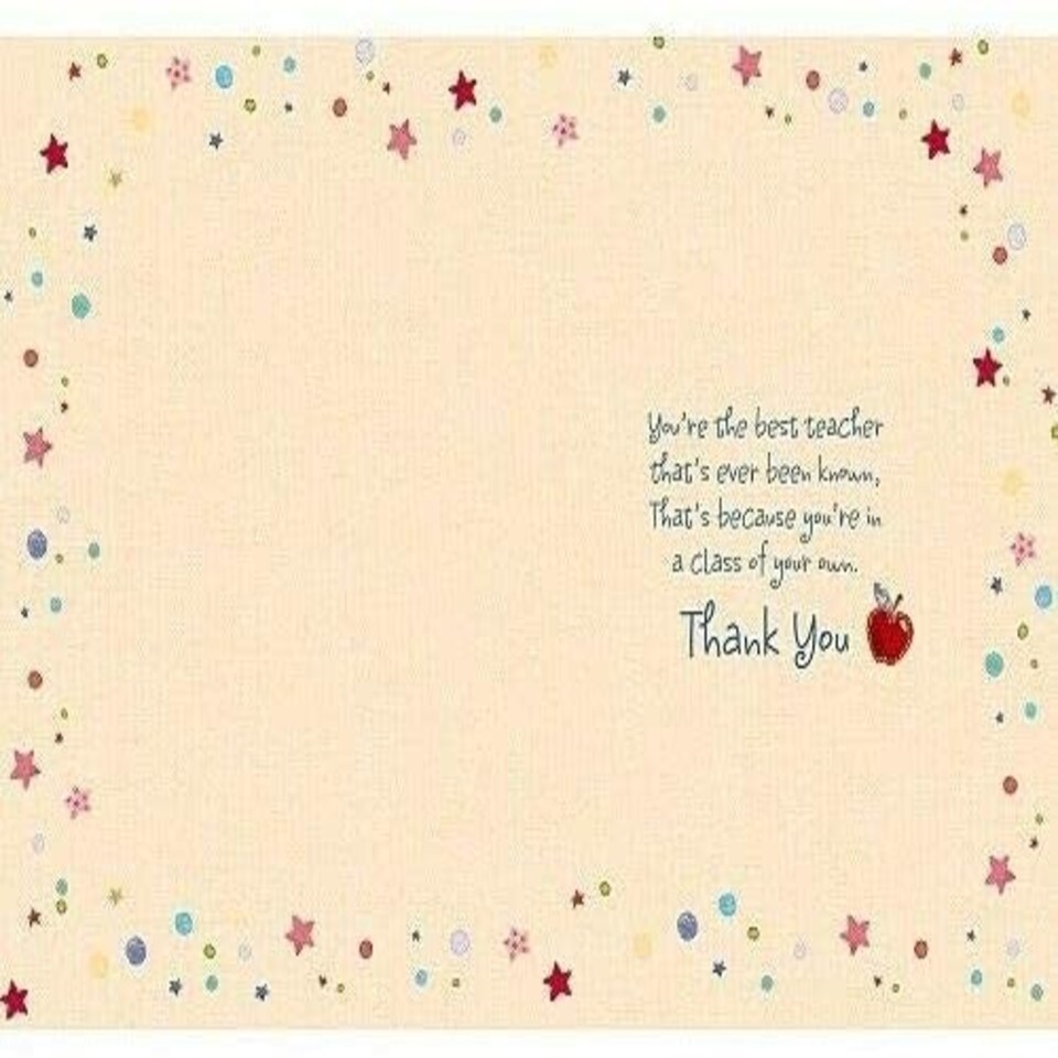 image 1 of Wishing Well Studios Thank You Teacher Card You're The Best!
