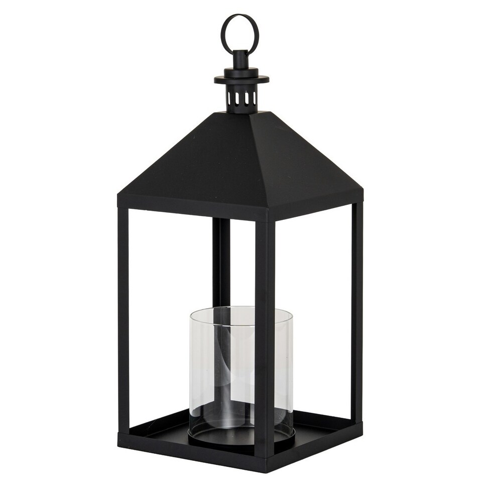 Astra Large Lantern with Glass Candle Holder - L25 x W25 x H61 cm