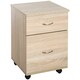 image 1 of HOMCOM 2 Drawer Filing Cabinet with Wheels, Mobile Filing Cabinet for Home Office, Small Printer Stand, Oak