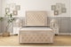 image 2 of Sloomy Sofia Chrome Sand Naples Bed Frame With Mattress With 50" Upholstered Headboard 4'6 Double