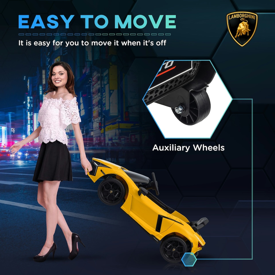image 1 of AIYAPLAY Lamborghini Revuelto Licensed Ride On Car, with Suspension, Yellow