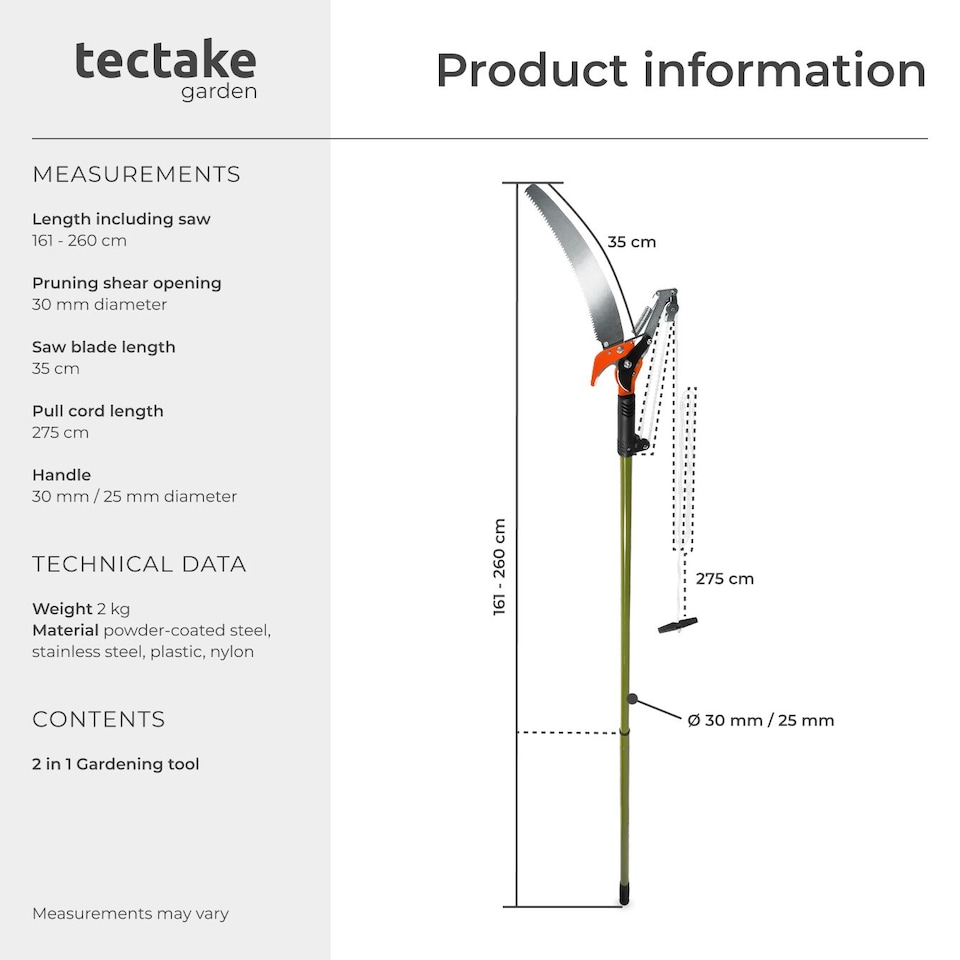 image 1 of Shears - telescopic pruners with cable and saw function