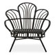image 1 of Interiors by Premier Black Natural Rattan Back Chair Metal Legs, High Back Rattan Lounge Chair, Outdoor Rattan Chair for Garden