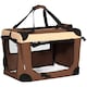 image 1 of PawHut 60cm Foldable Pet Carrier Bag Soft Travel Dog Crate for Mini Dogs Brown