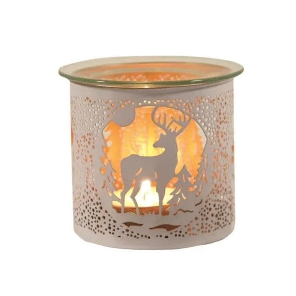 image 1 of Aroma Multi Functional Tealight Wax Melt Burner 10.5cm - Stag | White | 5