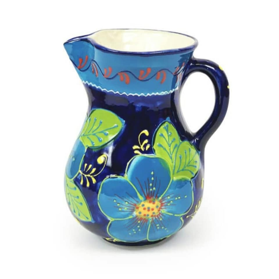 image 1 of Verano Spanish Ceramics Classic Spanish Large Jug - 2L Blue Flower