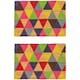 image 1 of Nicola Spring 2x Coir Door Mats - 90 x 60cm Triangles Decorative Indoor Front Door Entry Dirt Trapper Non Slip Backing Doormat