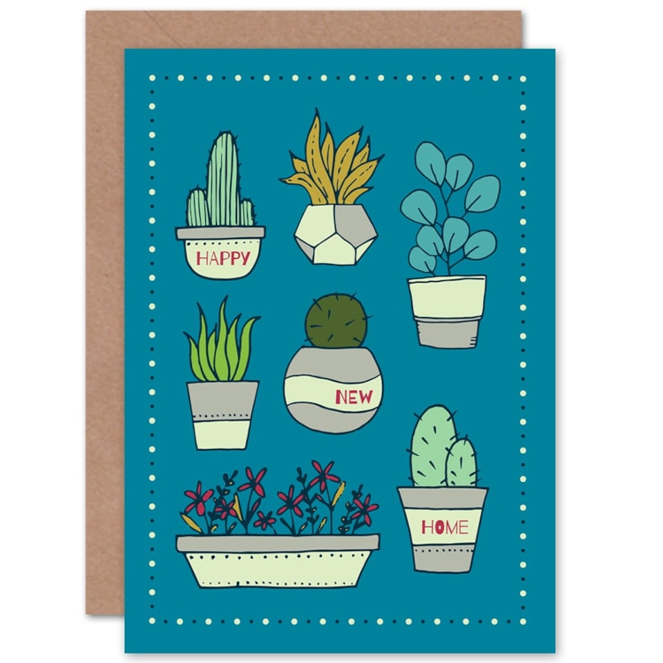 image 1 of Plant Lover Cacti Flower Succulents New Home Card