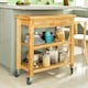 image 3 of SoBuy Kitchen Trolley on Wheels, Solid Wood, 31.5 x 15.75 x 35.4 inches, 18.9 kg - FKW24-N