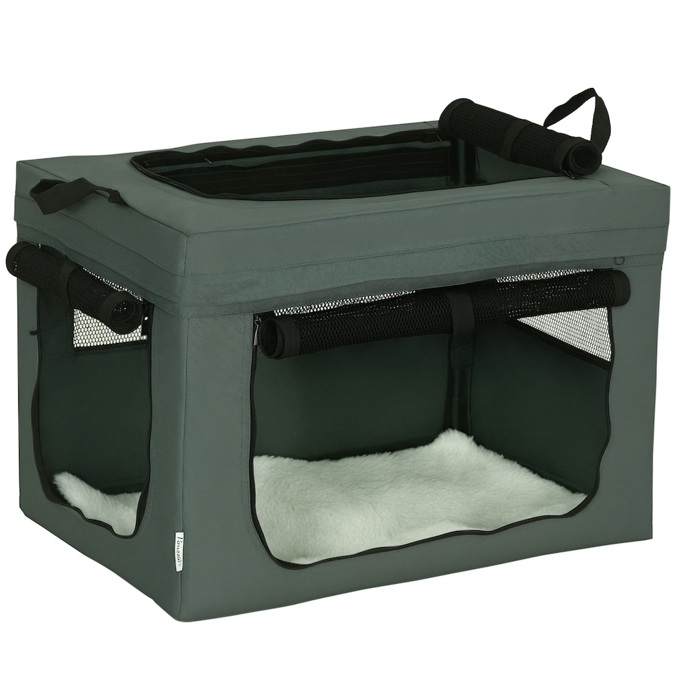 image 1 of PawHut 60cm Soft Side Pet Carrier w/ Cushion, for Miniature Dogs - Grey