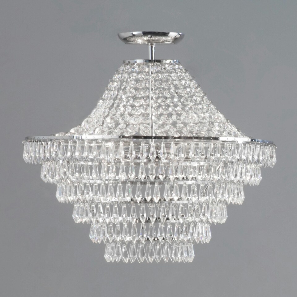 image 1 of BHS Ivy Flush Ceiling Light, Chrome