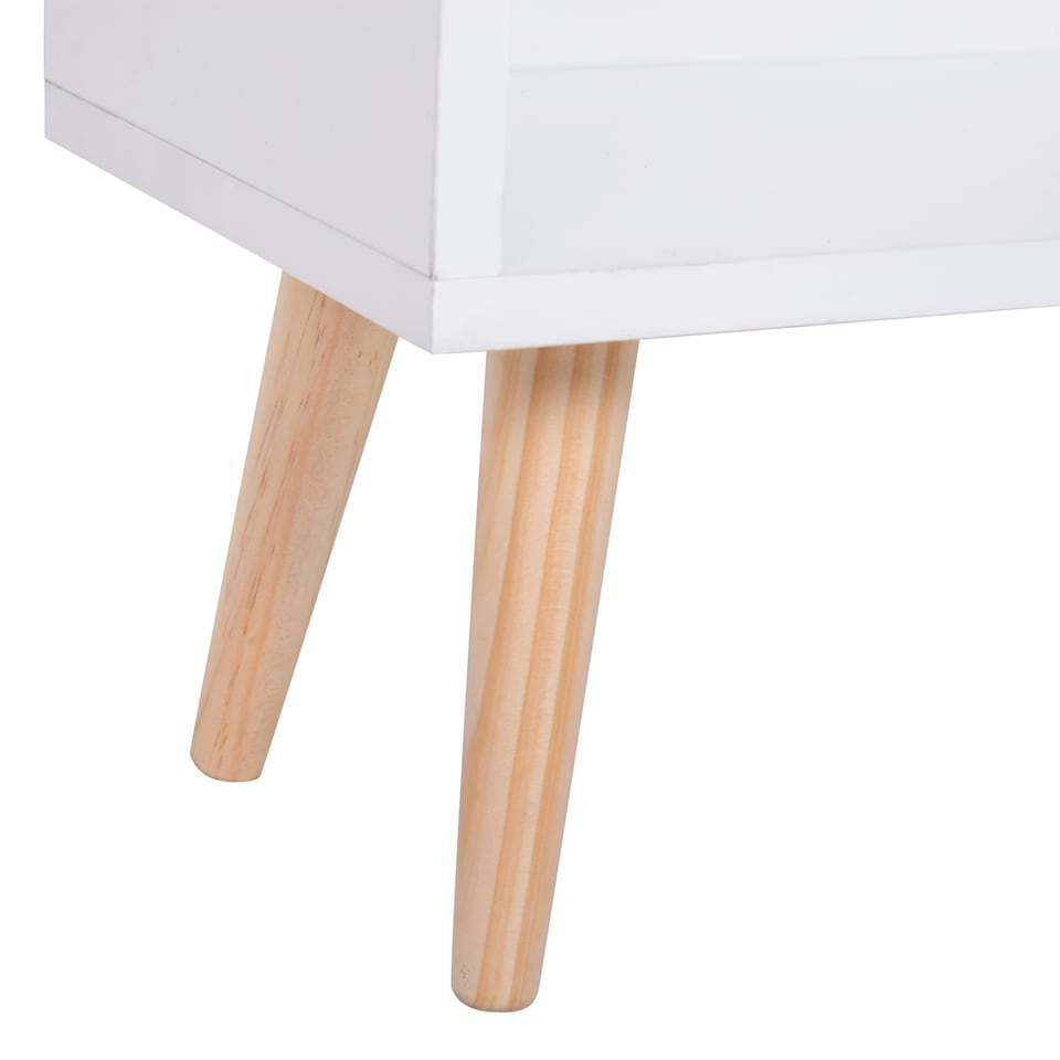 image 1 of HOMCOM Sideboard Bookshelf Free Standing Bookcase Shelves Unit Display Storage Cabinet w  Adjustable Shelves, Wooden Leg, Two Doors, White