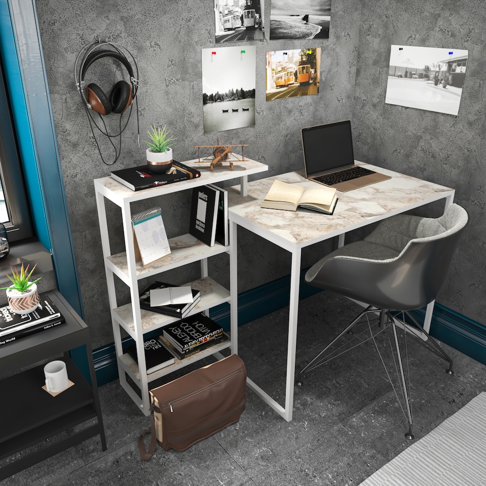 image 1 of Decorotika Rino 133 cm Computer Desk with Included Shelving Unit