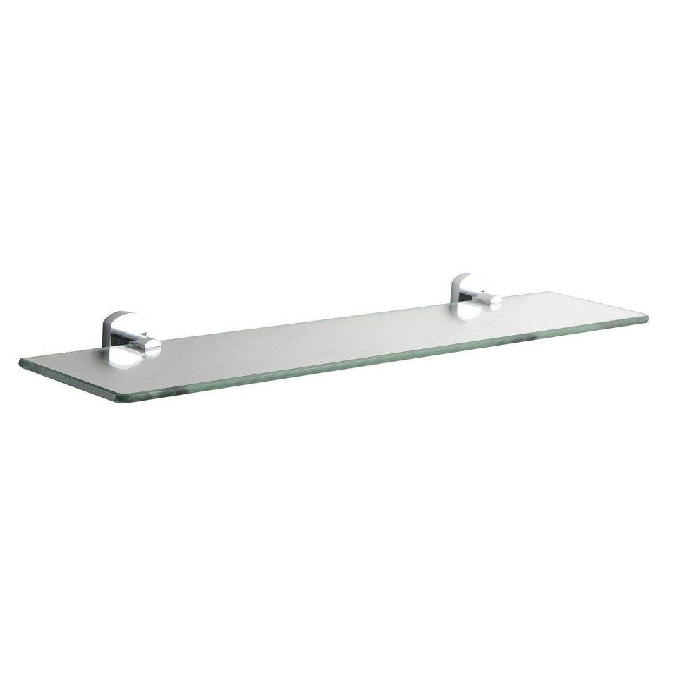 Showerdrape Admiralty Chrome Stainless Steel Wall Mounted Glass Vanity Shelf