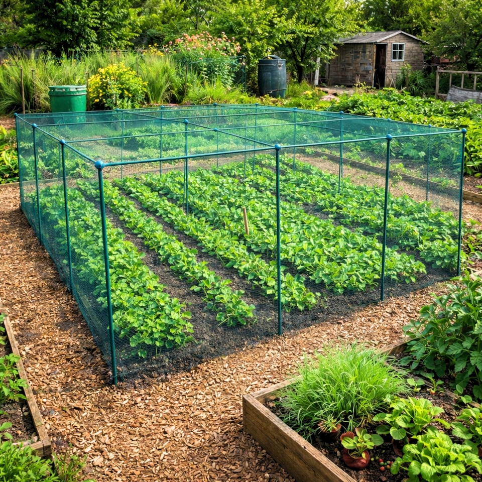 image 1 of GardenSkill Fruit & Vegetable Cage Kit with Bird Netting 3.75x1.25x1.875m H - Quick Build Modular Crop Protection Frame for Garden & Allotment