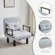 image 3 of 4 in 1 Folding Single Sofa Bed Convertible Lounge Sleeper Chair with Adjustable Backrest and Large Cushion Light Grey