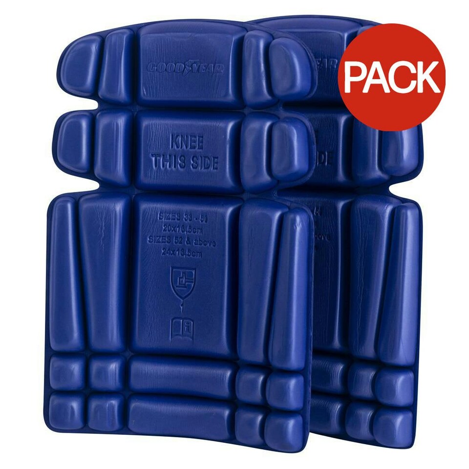 image 1 of Goodyear Ergonomic Hardwearing Knee Pads (Pack of 2) - Blue - One Size