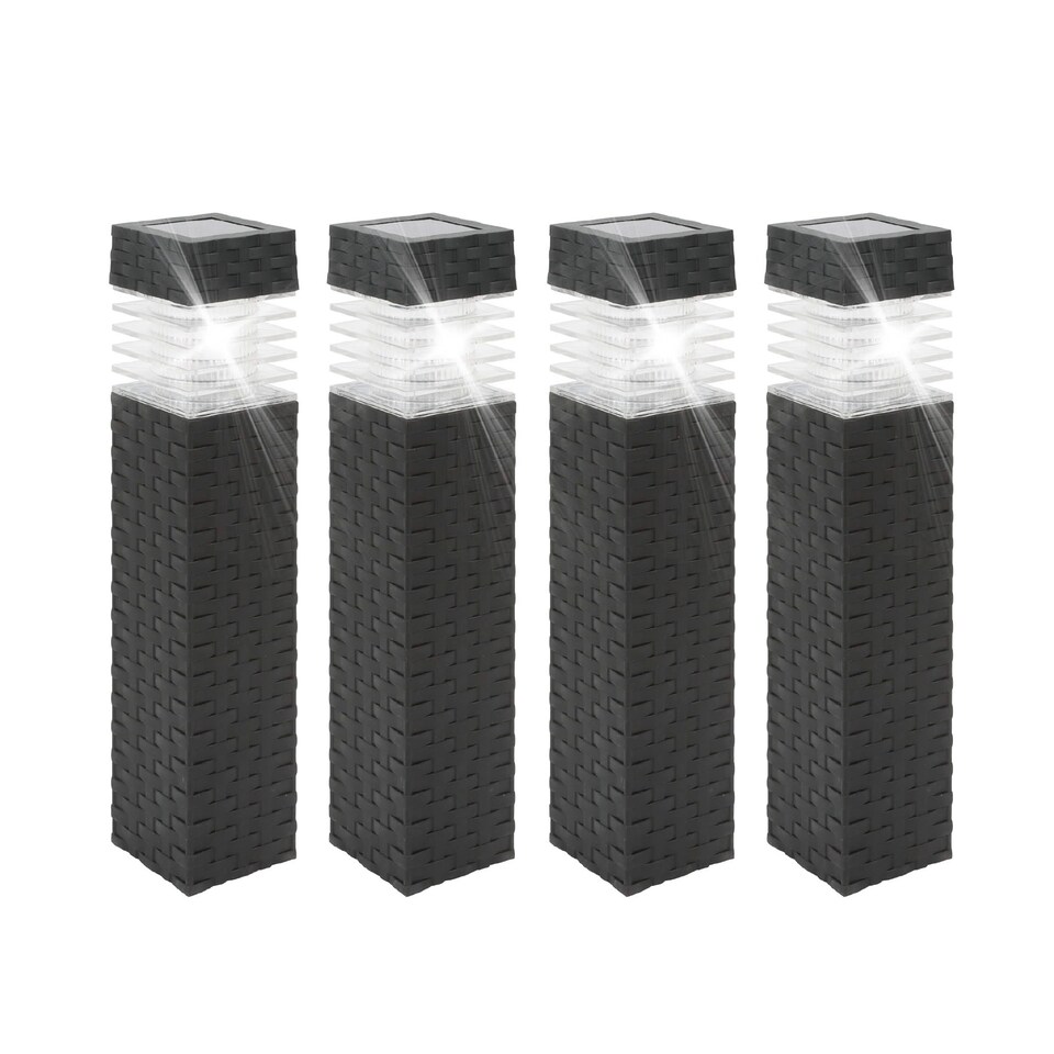 image 1 of Gardenwize Pack of 4 Rattan Style Solar Stake Lights