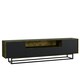 image 1 of TV Unit 200cm Rustic Industrial Oak with Black Doors and Metal Frame | Brown | Black | One Size | 1