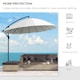 image 7 of Outsunny 3m Cantilever Shanghai Parasol Garden Hanging Banana Sun Umbrella with Crank Handle, 18 Sturdy Ribs and Cross Base, White