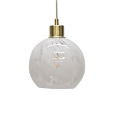 Confetti - Glass Globe with Satin Brass Pendant Fitting