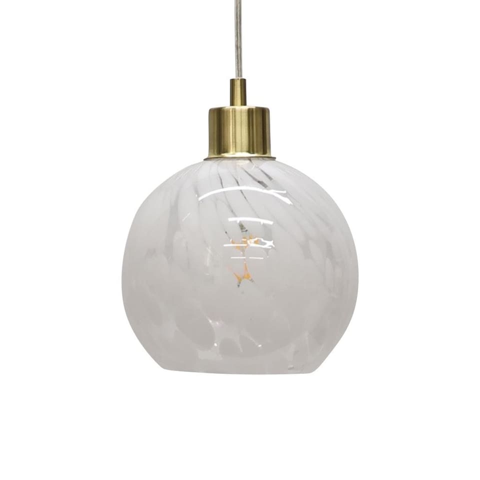 image 1 of Confetti - Glass Globe with Satin Brass Pendant Fitting
